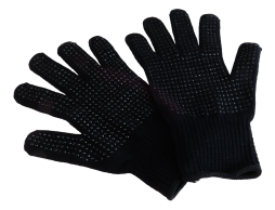 Heat resistant gloves, pair, black, large