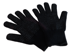 Heat resistant gloves, pair, black, small